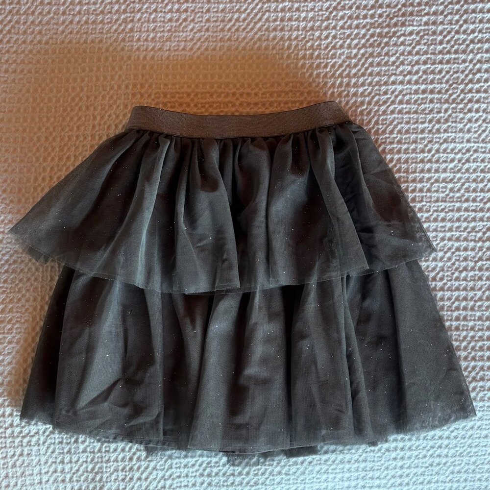 H&M Girls Black Glitter Tulle Skirt Size 6 Party Holiday